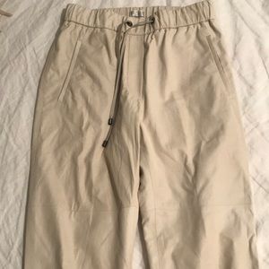 Brunello Cucinelli White 100% Leather Joggers